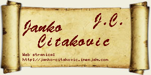 Janko Čitaković vizit kartica